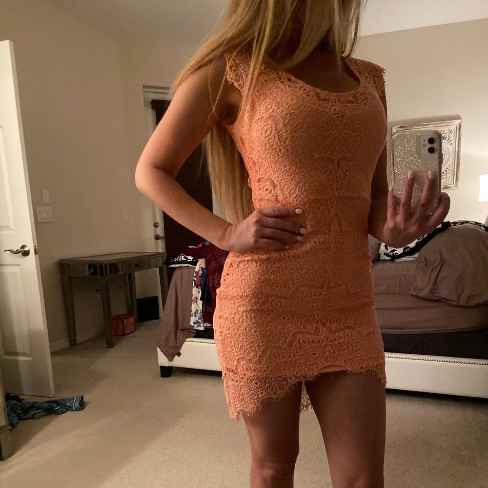 Peach Lace Dress
